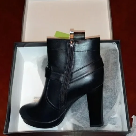 Milwaukee Leather Performance Womens Black Harness Ankle Boot with 4" Block heel - Picture 5 of 9